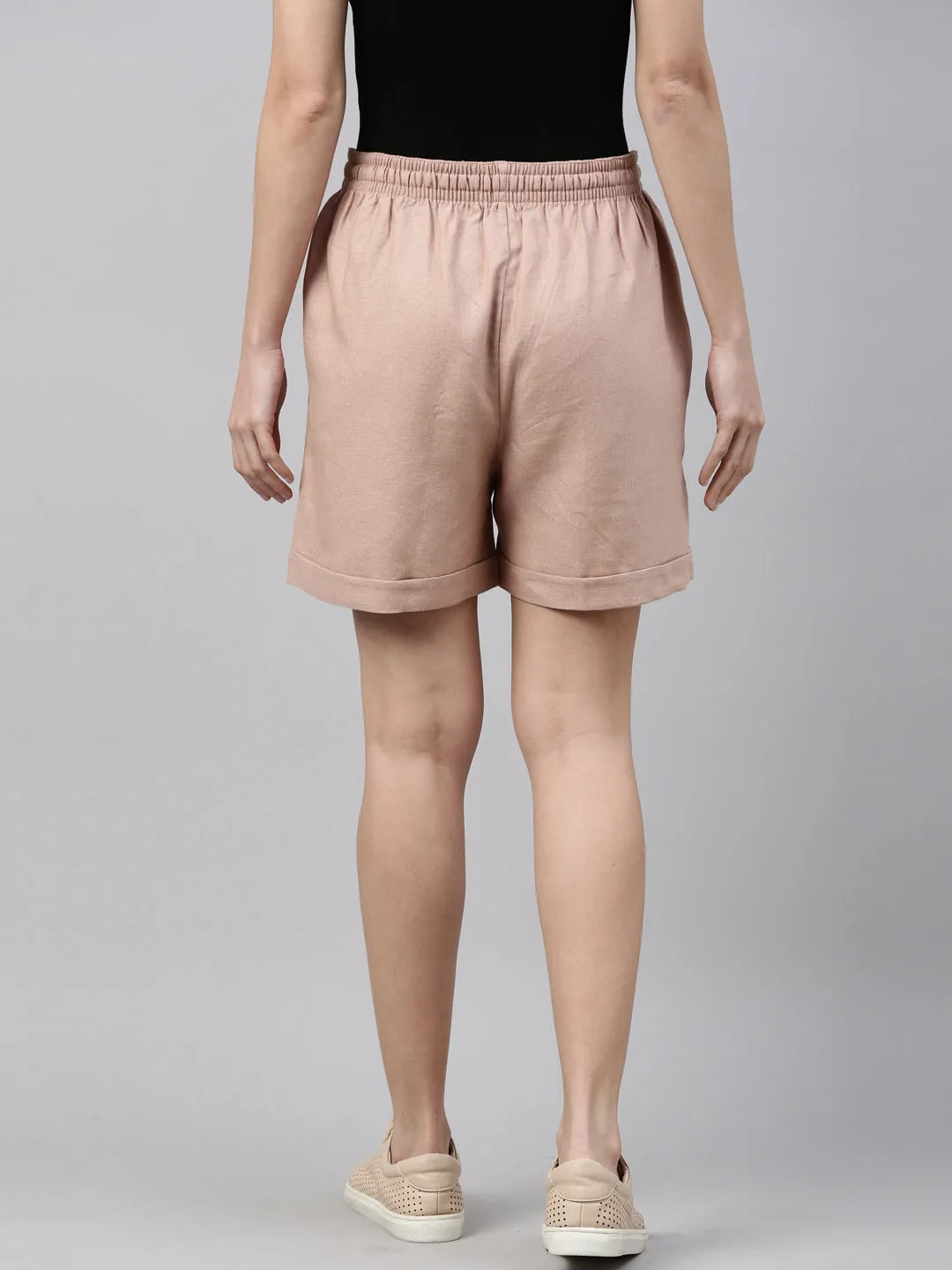Baby Pink Linen Shorts
