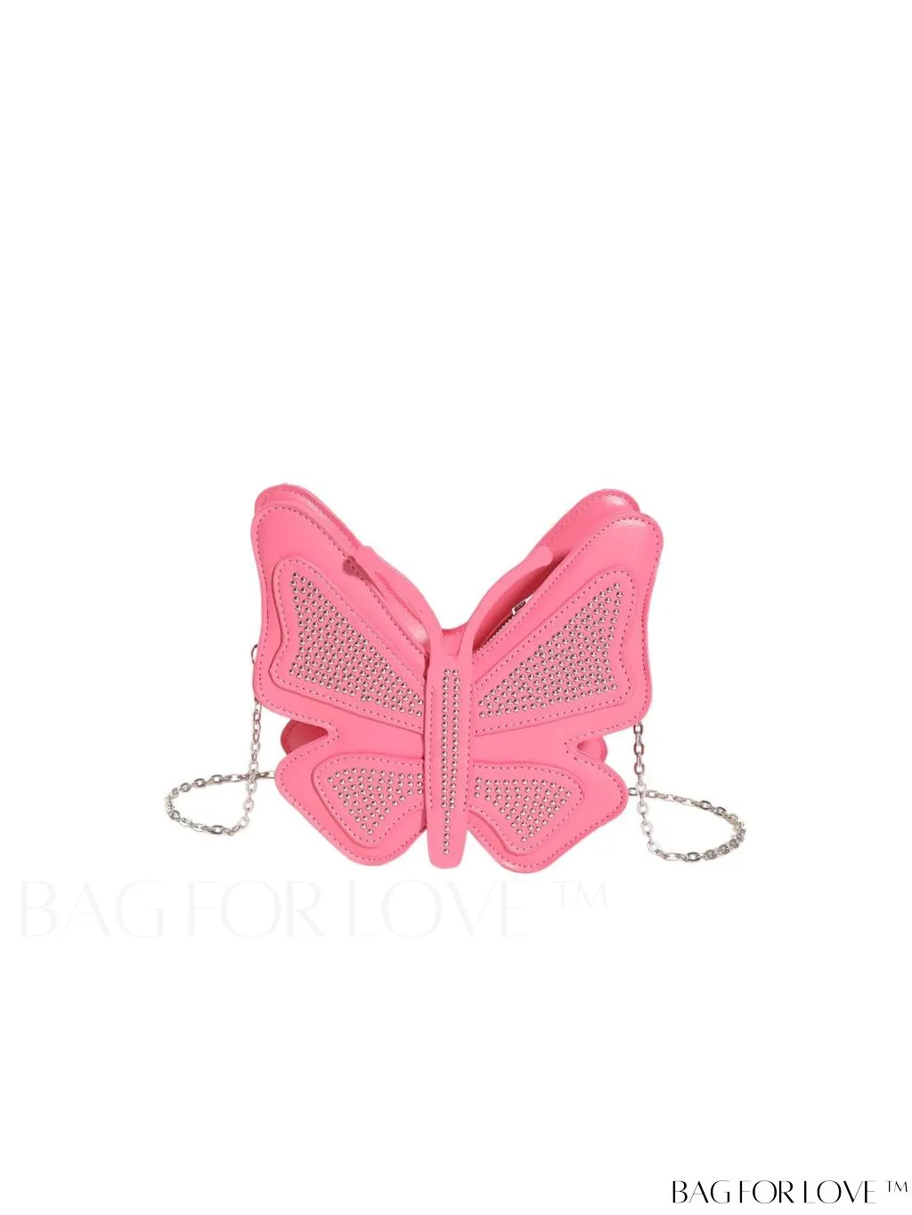 BagForLove - Rivet-Decorated Mini Butterfly PU Bag: Chic and Compact.