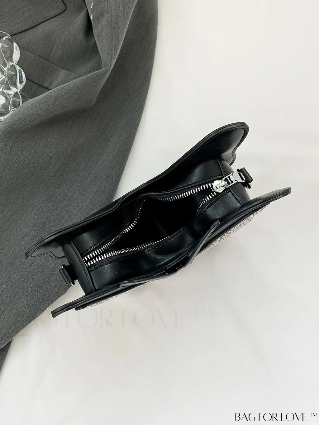BagForLove - Rivet-Decorated Mini Butterfly PU Bag: Chic and Compact.