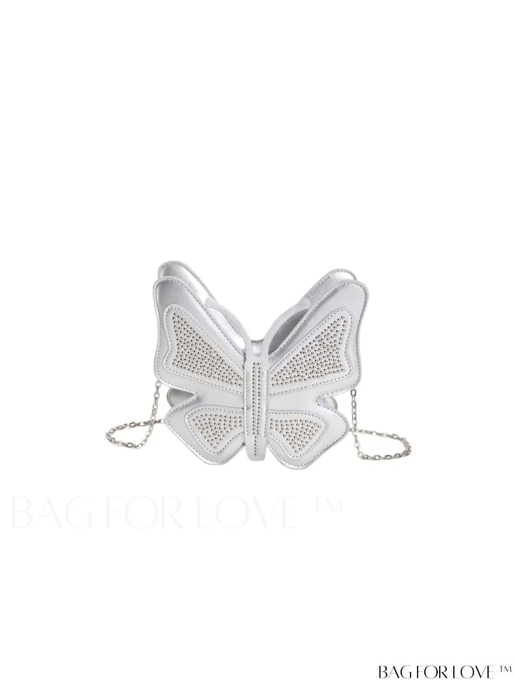 BagForLove - Rivet-Embellished Butterfly PU Handbag: Elegant and Chic