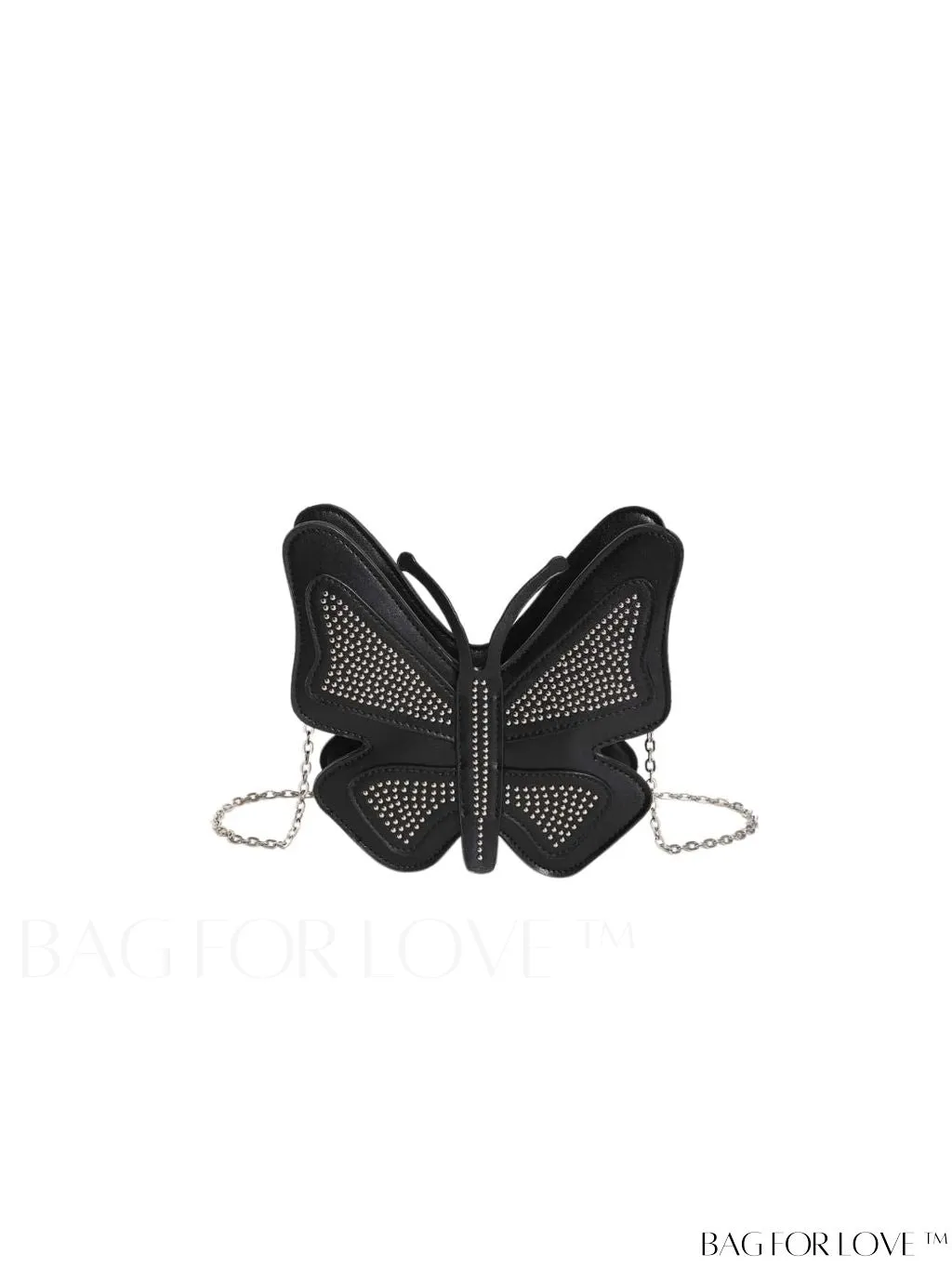 BagForLove - Rivet-Embellished Butterfly PU Handbag: Elegant and Chic