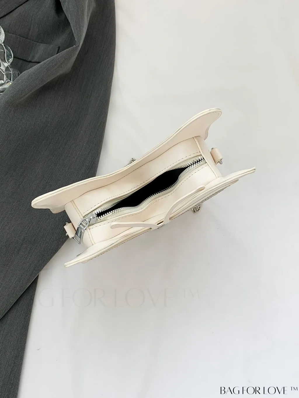 BagForLove - Rivet-Embellished Butterfly PU Handbag: Elegant and Chic