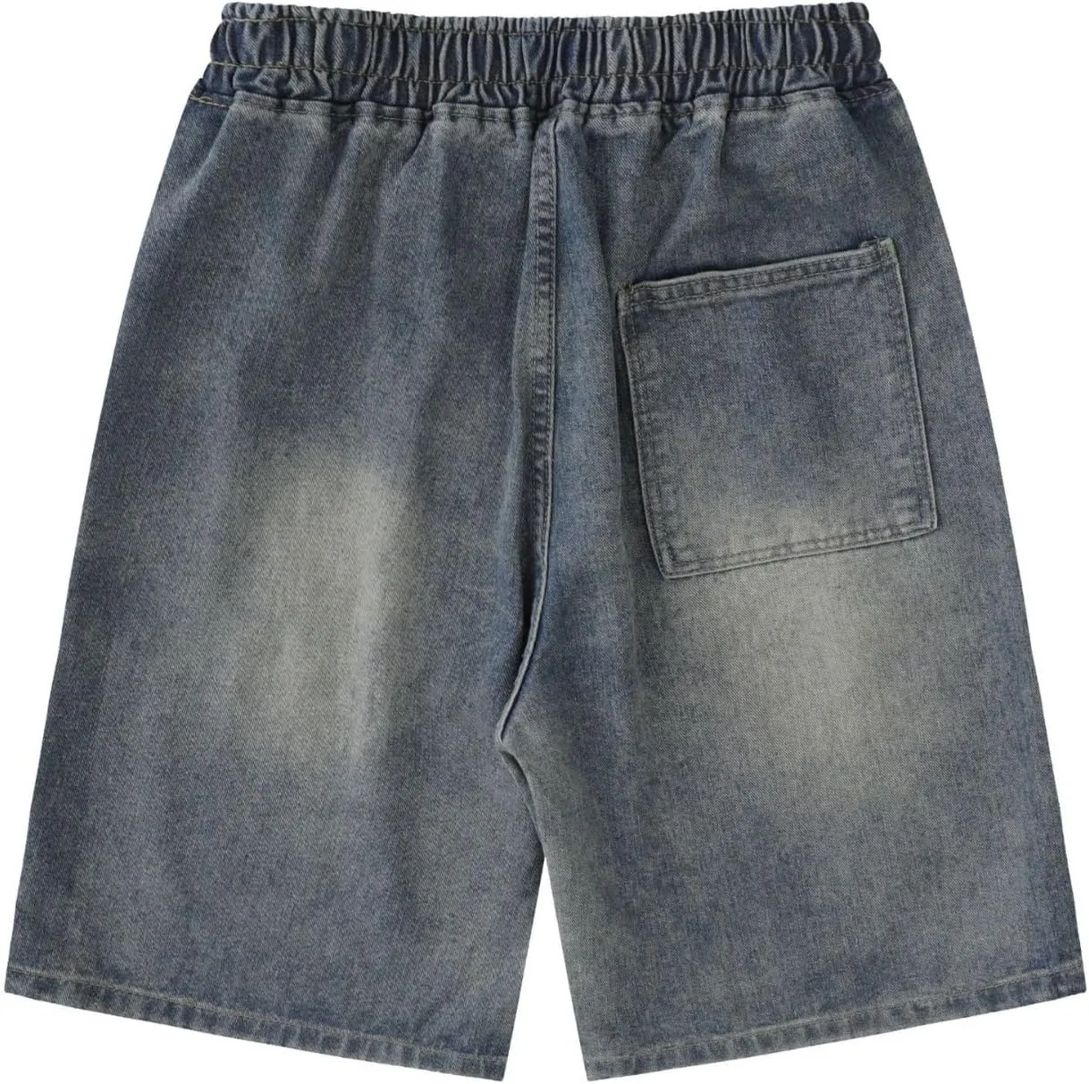 Baggy Jorts Y2K - Unisex Wash Star Jean Shorts Men Mid Thigh Denim Shorts Women, Casual Loose Fit Streetwear