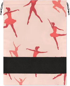 Ballet Dancer Portable Travel Shoe Bag Shoe Organizer Drawstring Travel Shoe Storage Bags Shoe Pouch for Men and Women 12.4 x 17 inch