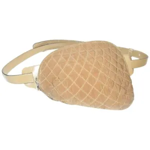 Bally Tan Gold Leather Chrome Belt Bag Fanny Pack Wallet