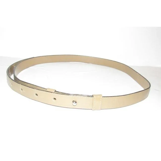 Bally Tan Gold Leather Chrome Belt Bag Fanny Pack Wallet