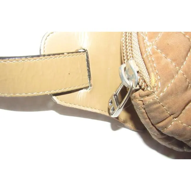 Bally Tan Gold Leather Chrome Belt Bag Fanny Pack Wallet