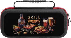 Barbecue Food BBQ Carrying Case Compatible with Switch Console Portable Protective Pouch Bag for Accessories and Games