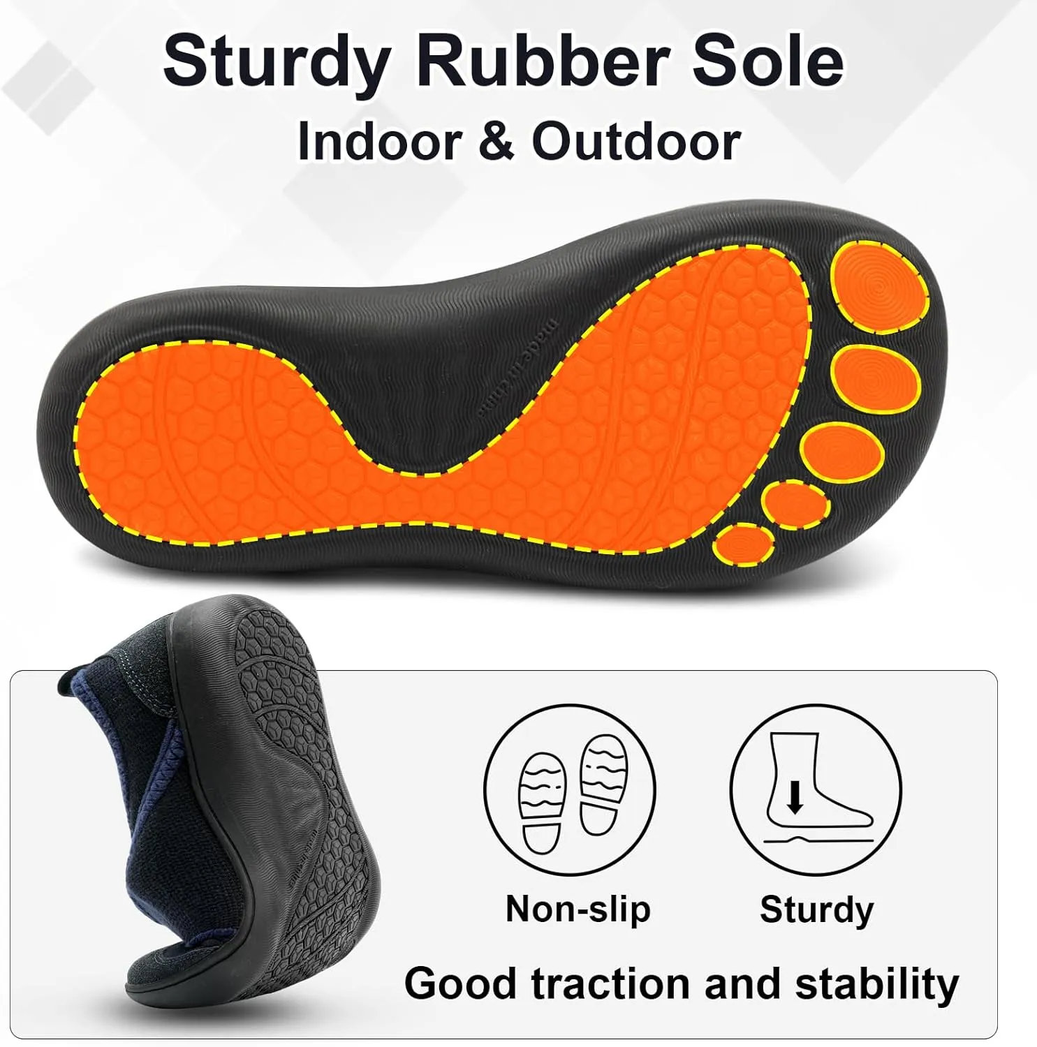 BARERUN Womens Slippers Wide Diabetic Shoes for Women Adjustable House Slippers Swollen Bunions Neuropathy House Shoes Stable Non Slip Barefoot Walking Shoes Indoor Outdoor