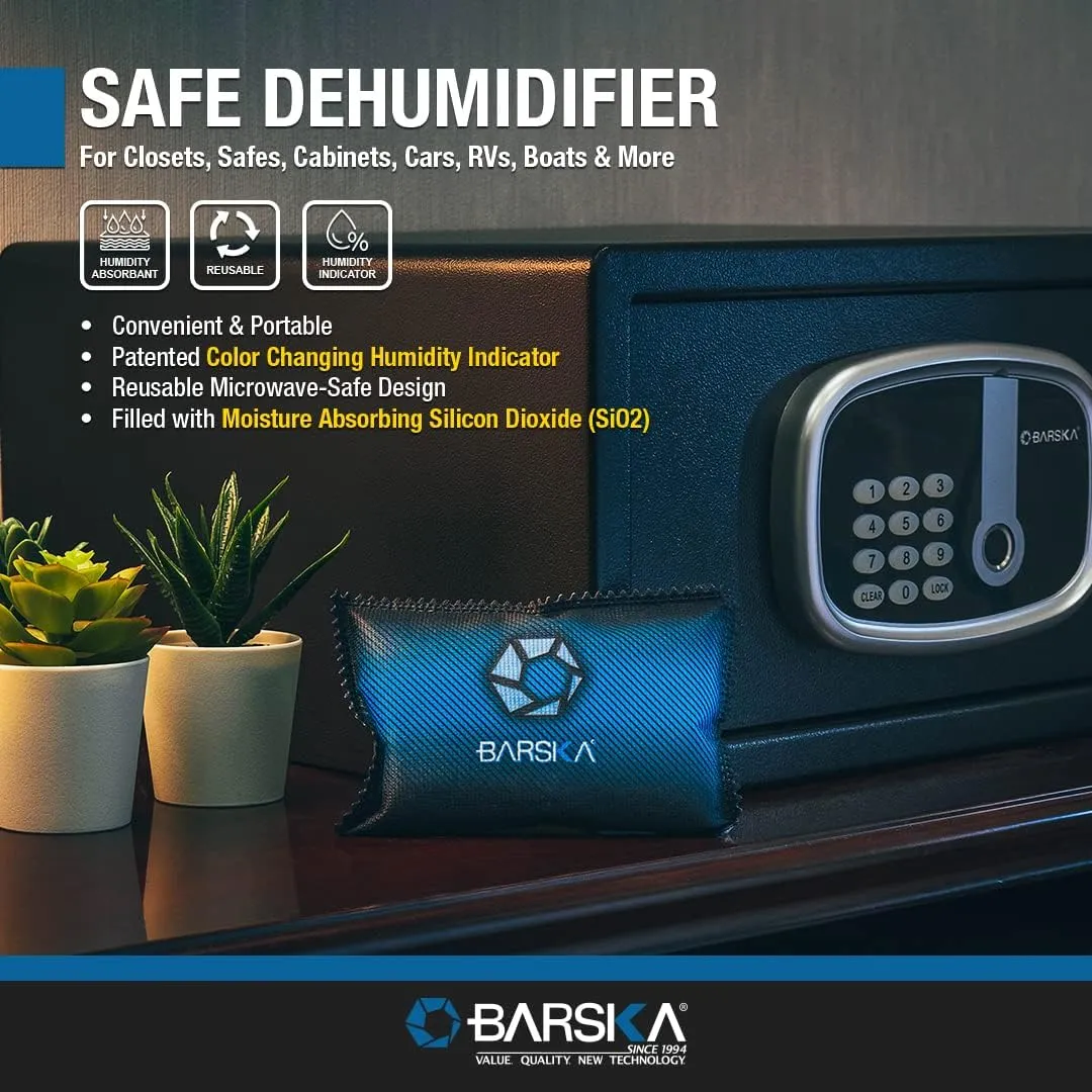 BARSKA Rechargeable Desiccant Dehumidifier – Portable Moisture Absorber for Safes, Closets, Basements, Cars – Reusable & Microwaveable