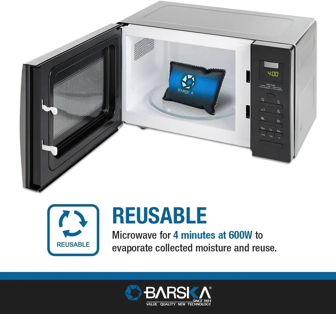 BARSKA Rechargeable Desiccant Dehumidifier – Portable Moisture Absorber for Safes, Closets, Basements, Cars – Reusable & Microwaveable