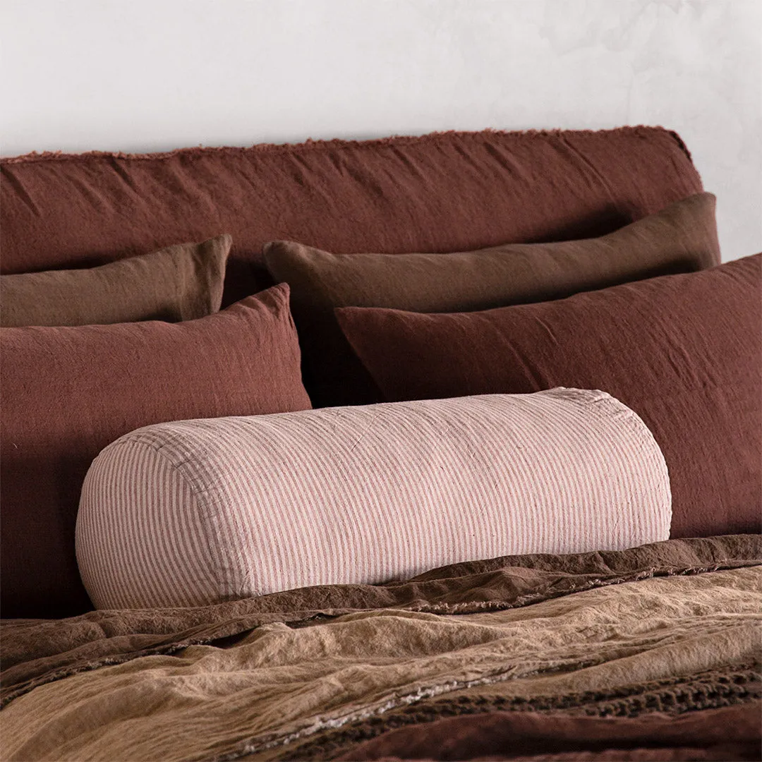 Basix Linen Bolster Cushion - Rosa/Floss (Cover Only)