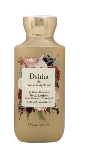Bath and Body Works Full Size Body Care New Fall 2020 Scent - Dahlia - 24 HR Moisture Body Lotion with Essential Oils - 8 fl oz