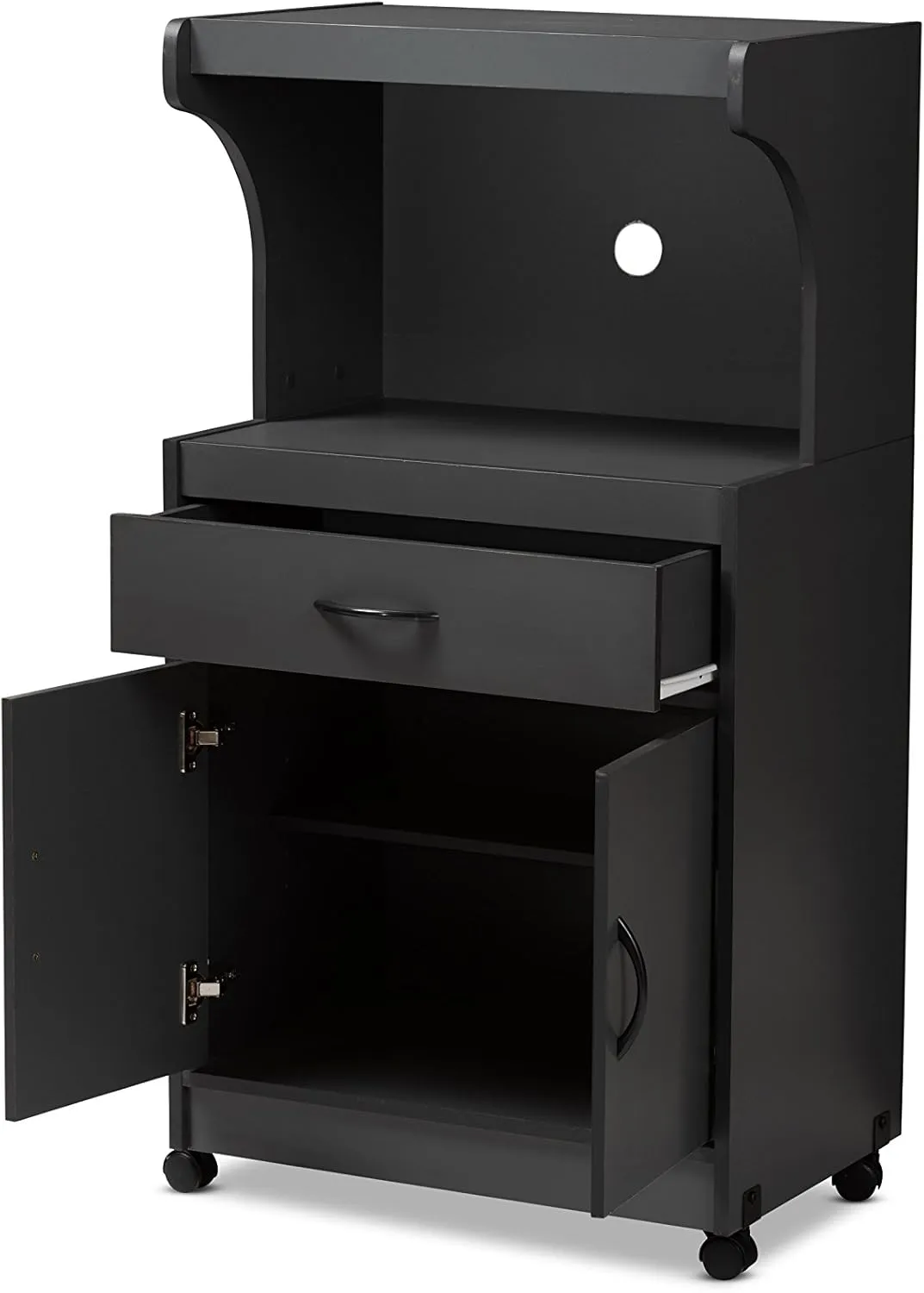 Baxton Studio Terline Kitchen Cabinet, Dark Grey