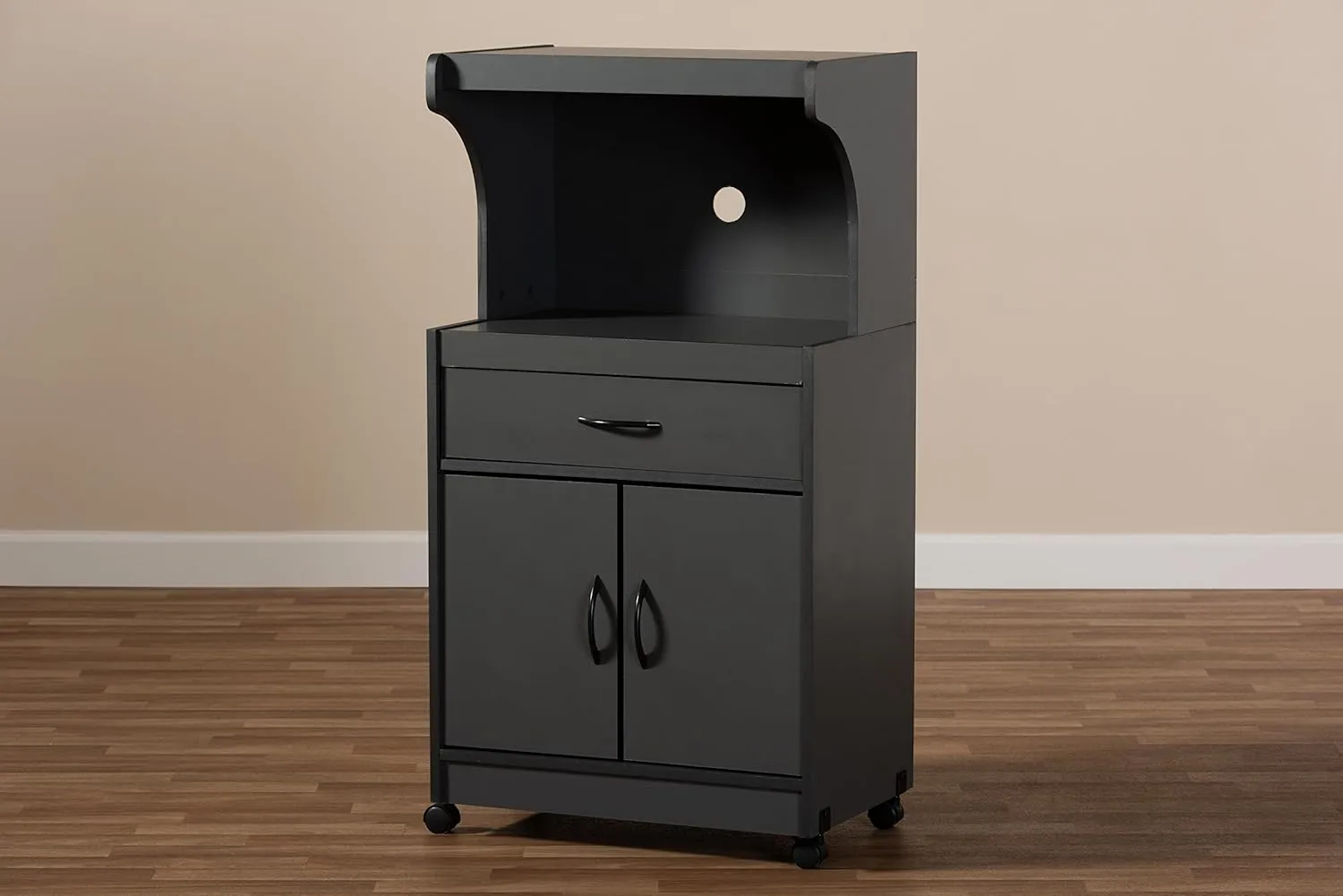 Baxton Studio Terline Kitchen Cabinet, Dark Grey