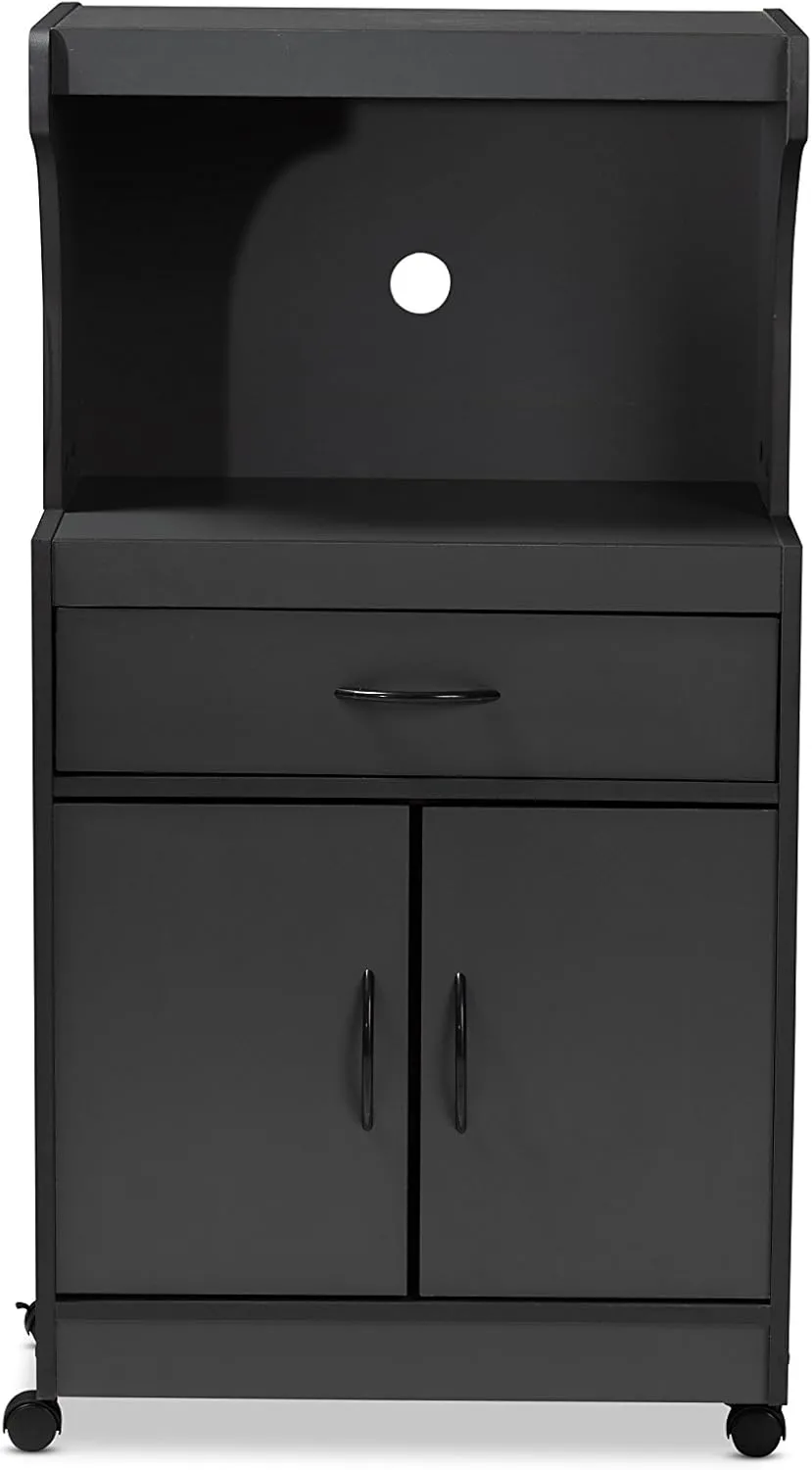 Baxton Studio Terline Kitchen Cabinet, Dark Grey