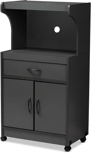 Baxton Studio Terline Kitchen Cabinet, Dark Grey