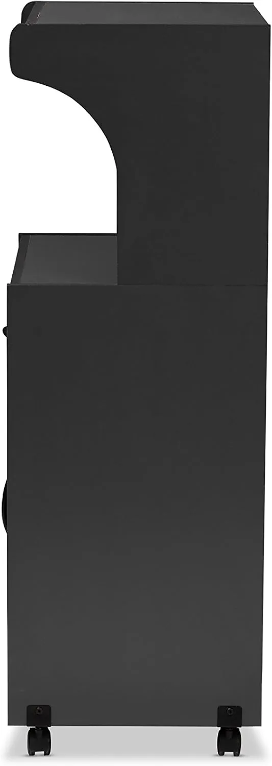 Baxton Studio Terline Kitchen Cabinet, Dark Grey