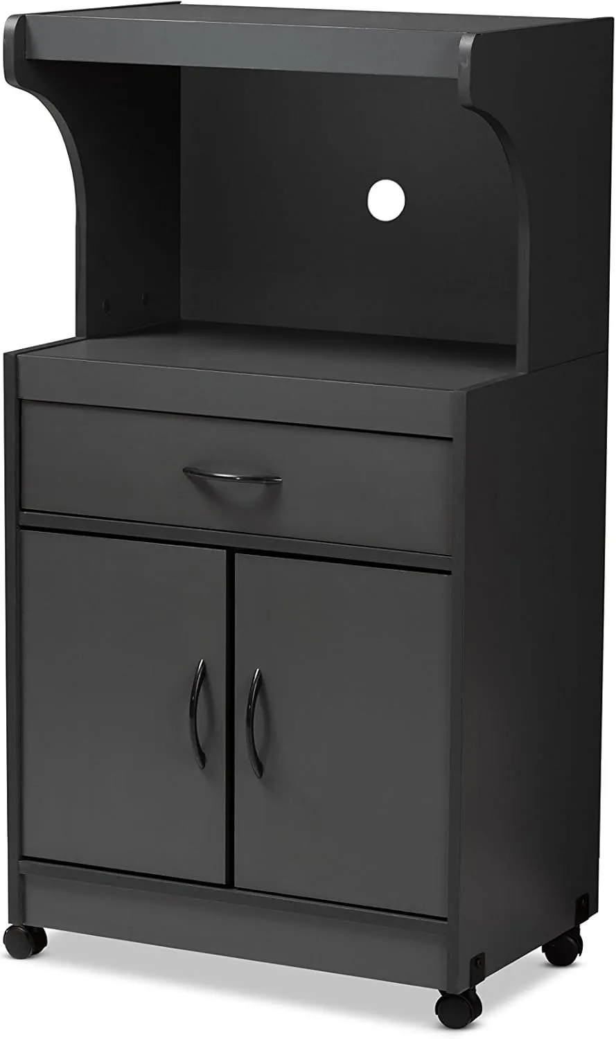 Baxton Studio Terline Kitchen Cabinet, Dark Grey