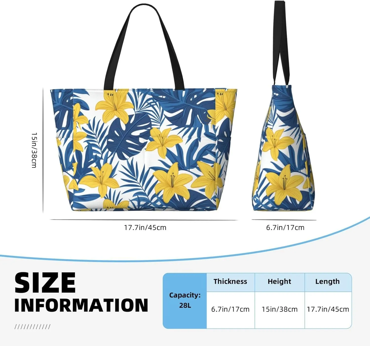 Beach Tote Bag for Women Beach Bag Waterproof and Sandproof Tote Bag with Wet Bag Large Travel Bag for Weekend Travel