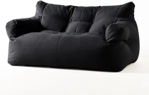 Bean Bag Chair Double Sofa Lazy Sofa Leisure Bedroom Living Room Living Balcony Modern Simple(No Fillers)(Color:Black)