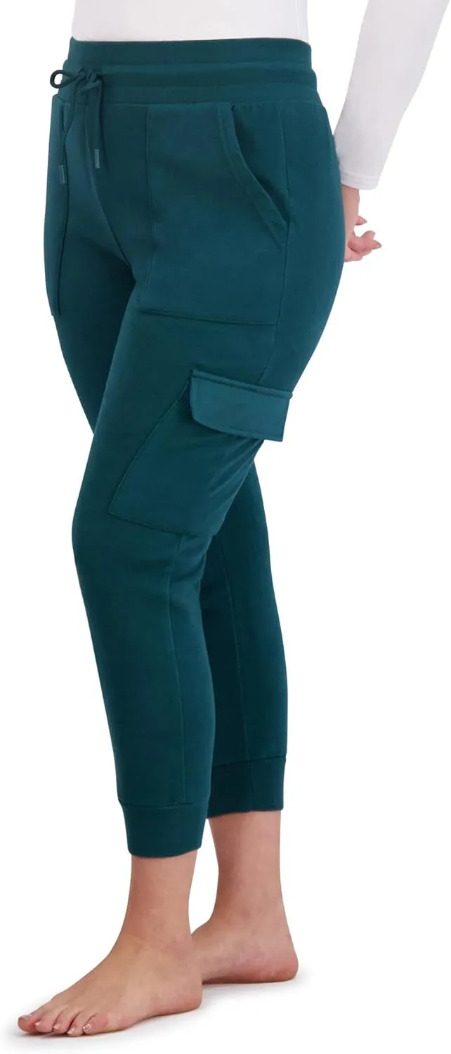 BEARPAW Women's Micro Fleece Drawstring Athletic Jogger Sweatpants with Pockets