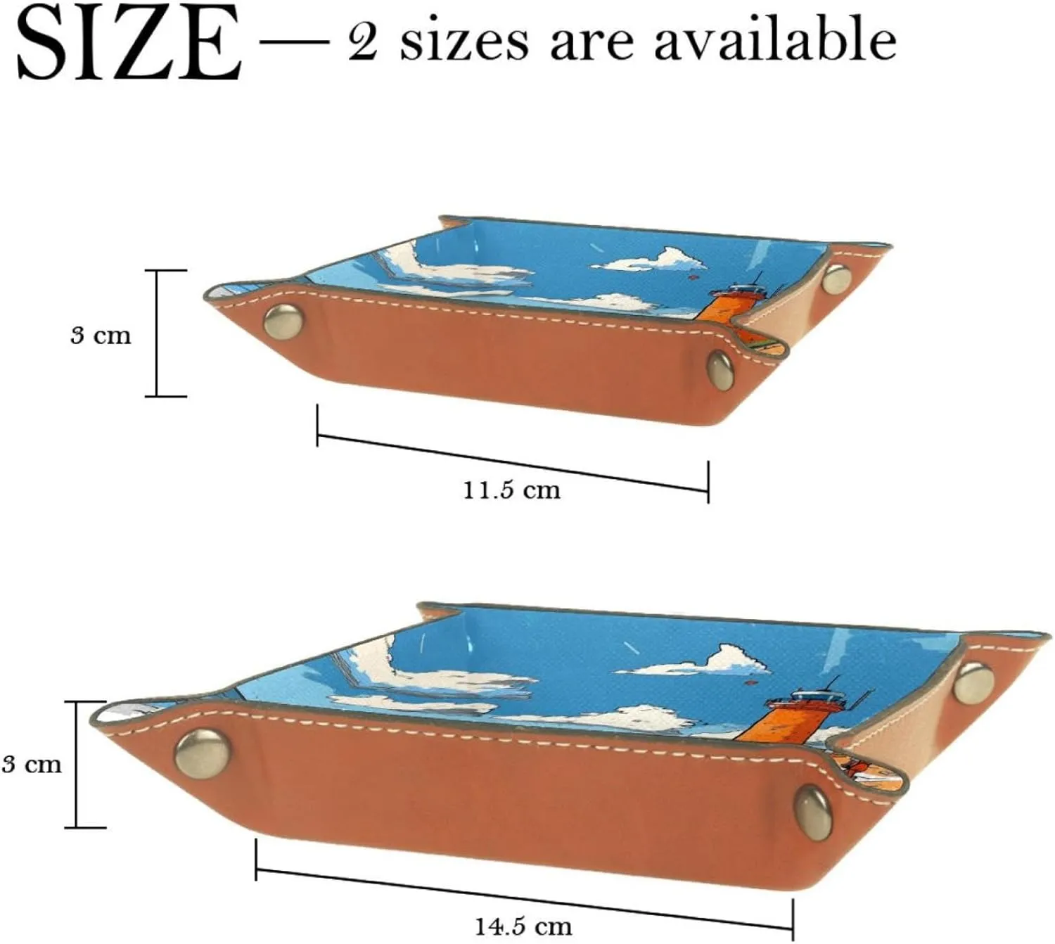 Beautiful Abstract Beach Stacking Jewelry Organizer Trays for Women and Girls, Desk Drawer Earring and Bracelet Tray, Small, Stylish, and Functional