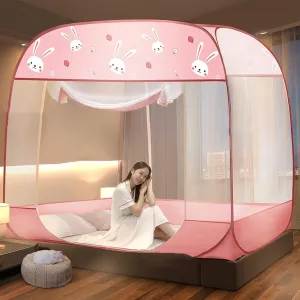 Bedspread Mosquito Net, Foldable Three-Door Mosquito Net with Bottom, Effectively Prevent Mosquito Bites