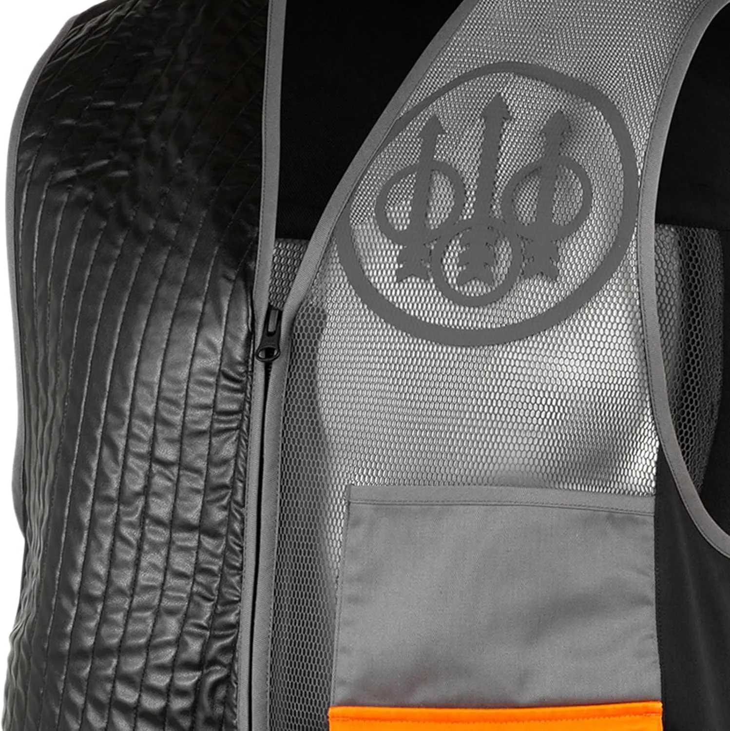 Beretta Men's Sporting EVO Vest - Breathable Mesh Full Zip Shooting Vest w/Eco Leather Shooting Patch & Double Front Pockets