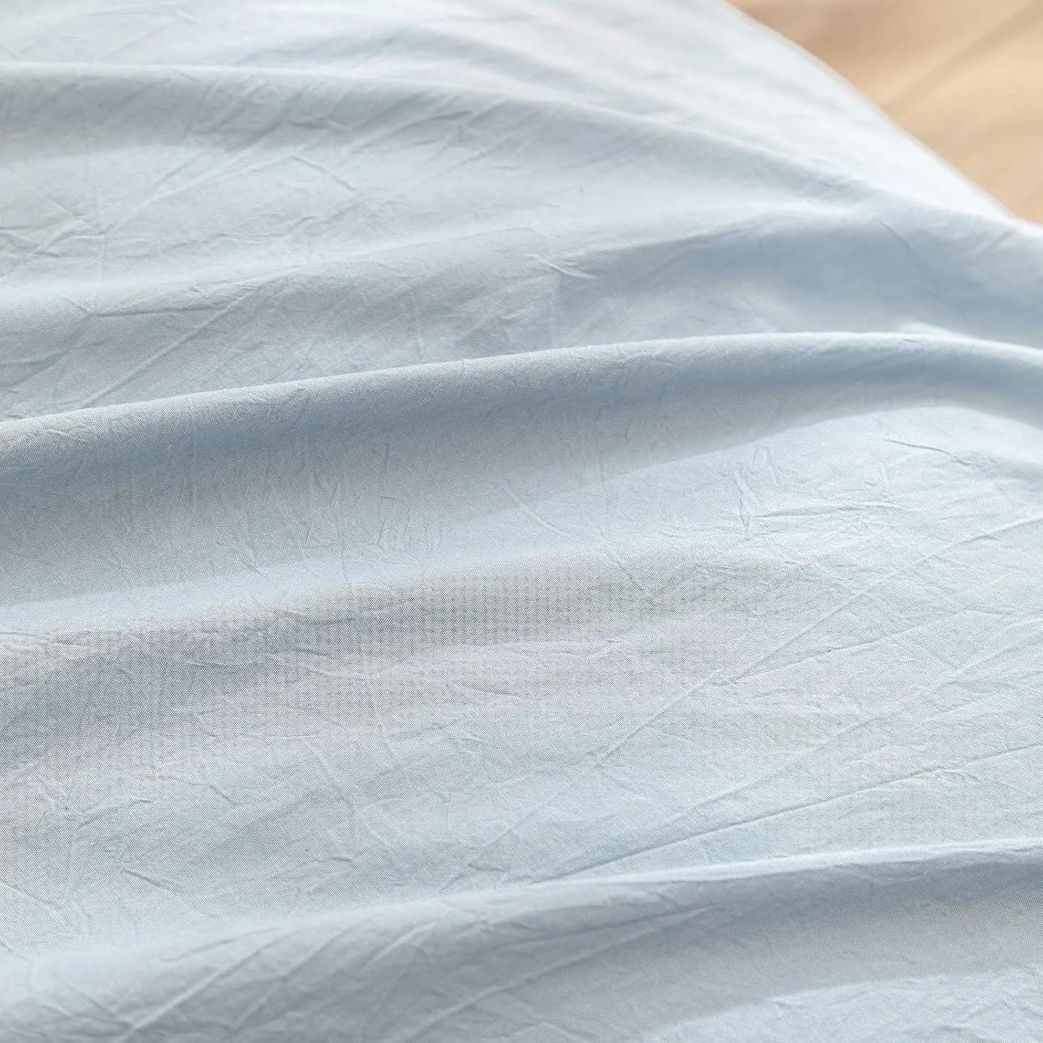 BESTOUCH Duvet Cover Set 100% Washed Cotton Linen Feel Super Soft Comfortable Chic Lightweight 3 PCs Home Bedding Set Cornflower Blue King