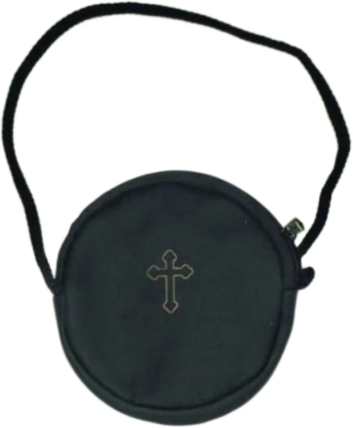 Black Fake Leather Catholic Communion Burse or Rosary Case, 3 3/4 Inch
