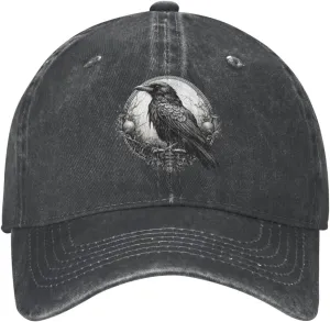 Black Raven Vintage Washed Denim Baseball Caps Effortless Style Statement