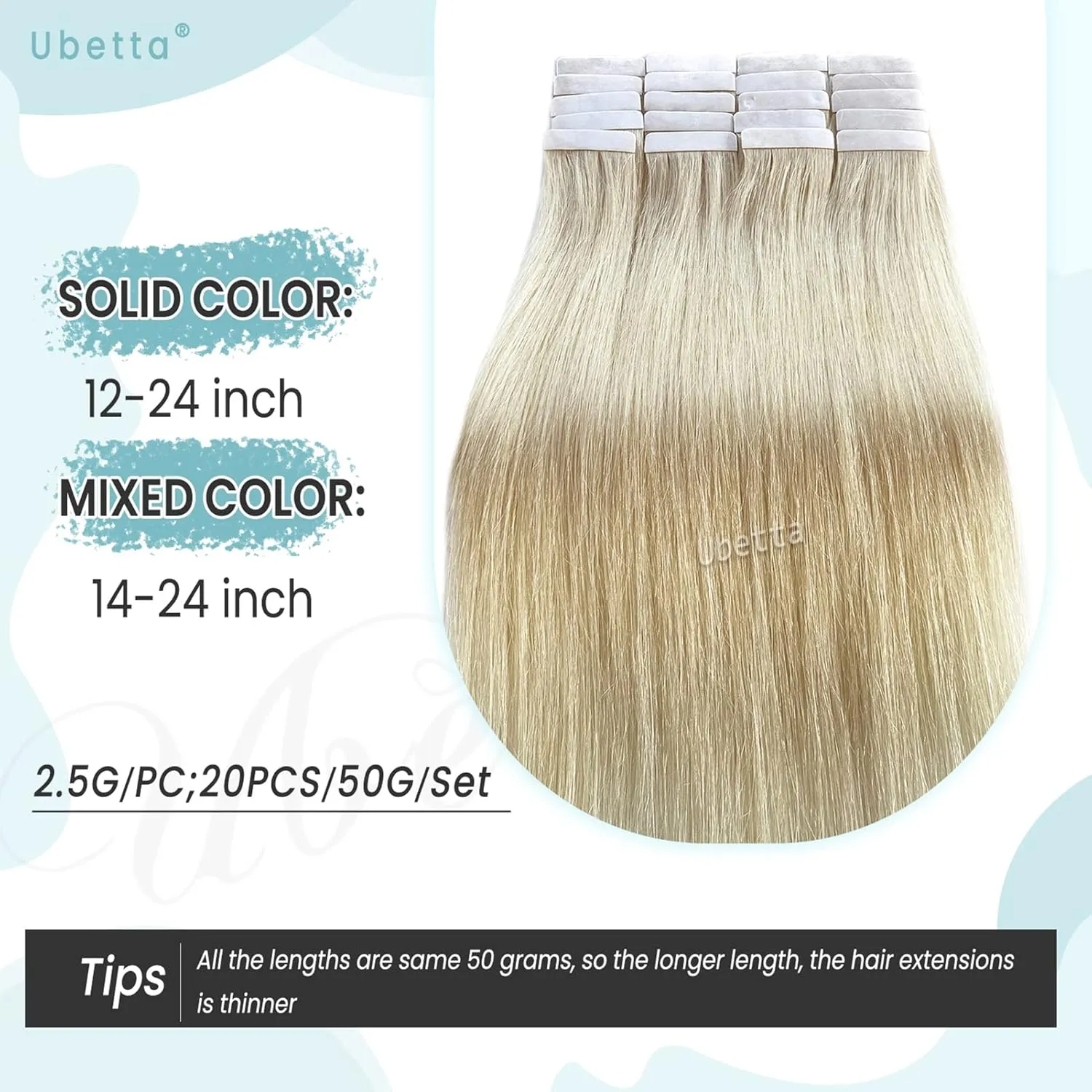 Blonde Hair Extensions Real Human Hair Tape in Extensions for Women, 50G Tape in Hair Extensions Invisible Tape and Traceable Remy Human Hair Extensions Tape ins 20 Pcs Double Sided 12 Inch