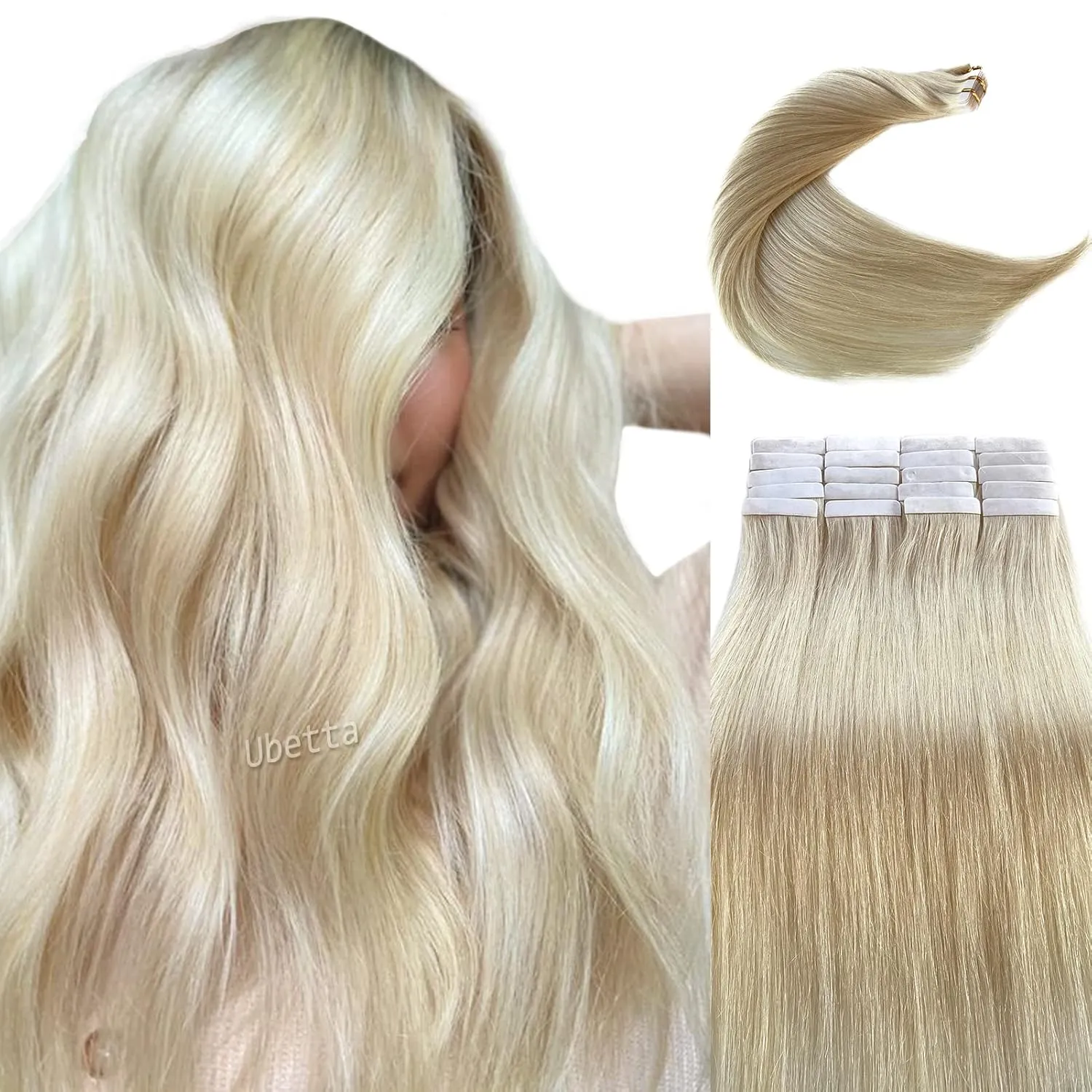 Blonde Hair Extensions Real Human Hair Tape in Extensions for Women, 50G Tape in Hair Extensions Invisible Tape and Traceable Remy Human Hair Extensions Tape ins 20 Pcs Double Sided 12 Inch
