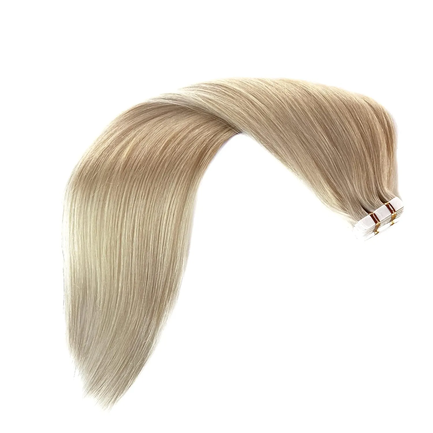 Blonde Hair Extensions Real Human Hair Tape in Extensions for Women, 50G Tape in Hair Extensions Invisible Tape and Traceable Remy Human Hair Extensions Tape ins 20 Pcs Double Sided 12 Inch