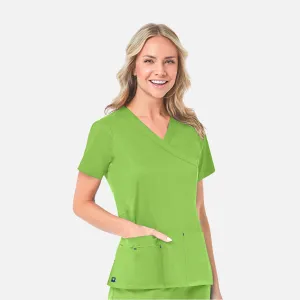 Blossom 1102 Mock Wrap Top Apple Green