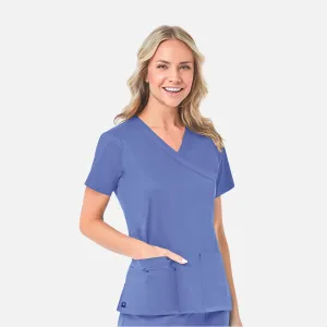 Blossom 1102 Mock Wrap Top Ceil Blue