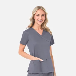 Blossom 1102 Mock Wrap Top Pewter