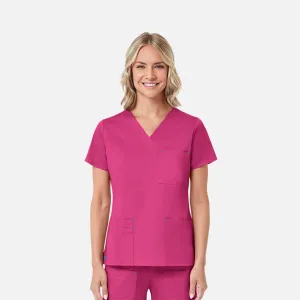 Blossom 1202 3 Pocket V-Neck Top Passion Pink