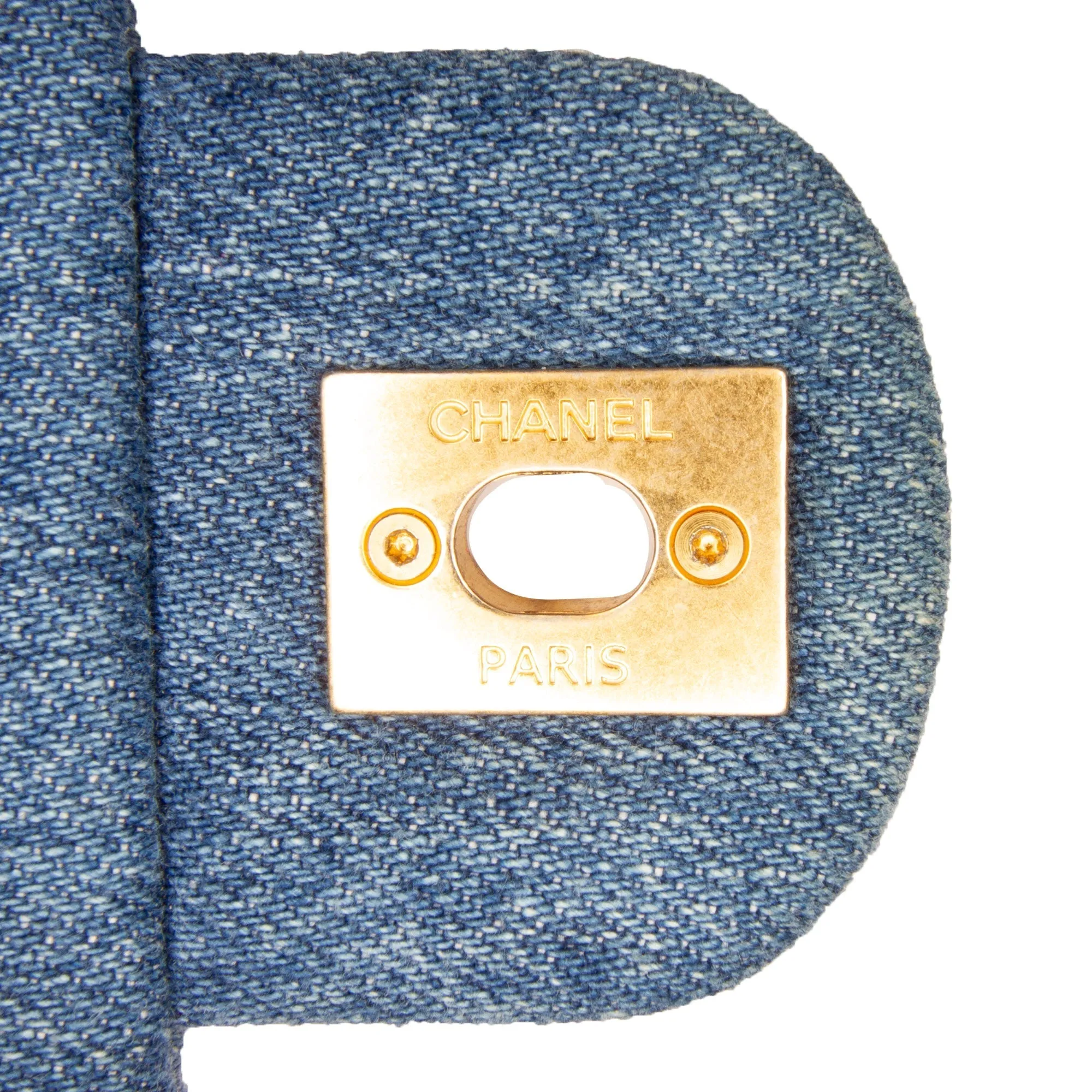Blue Chanel Mini Rectangular Denim Mood Flap Crossbody Bag