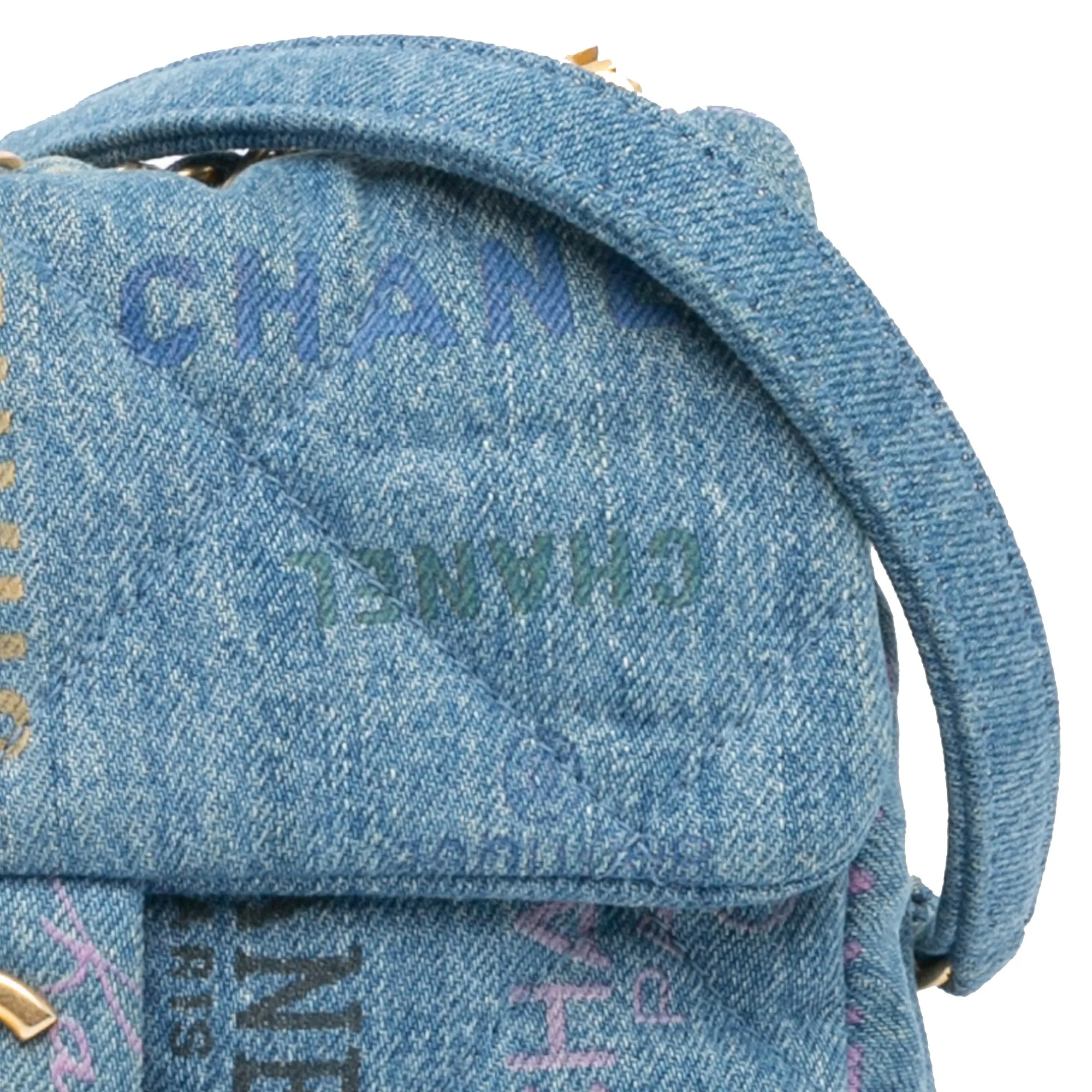 Blue Chanel Mini Rectangular Denim Mood Flap Crossbody Bag