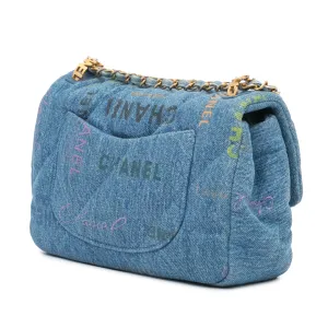 Blue Chanel Mini Rectangular Denim Mood Flap Crossbody Bag