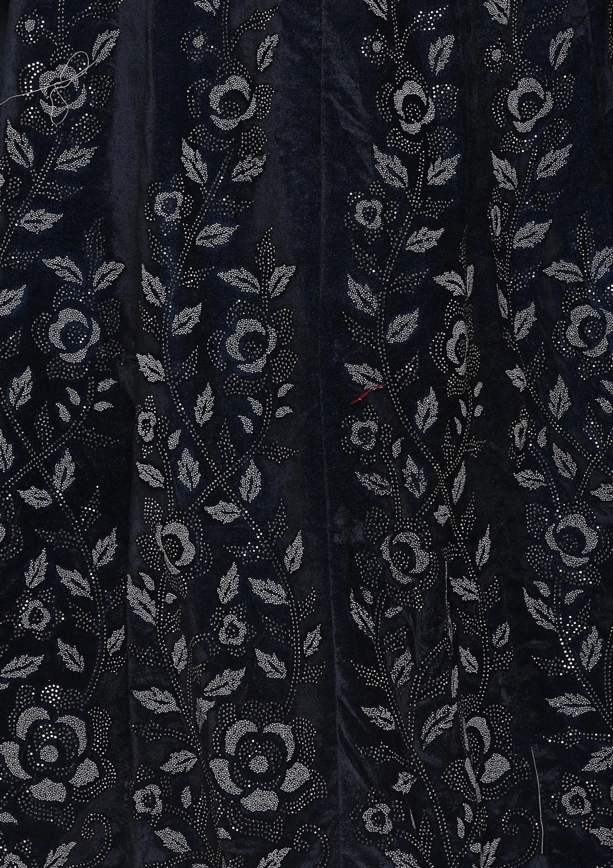 Blue Zariwork Velvet Semi Stitched Lehenga