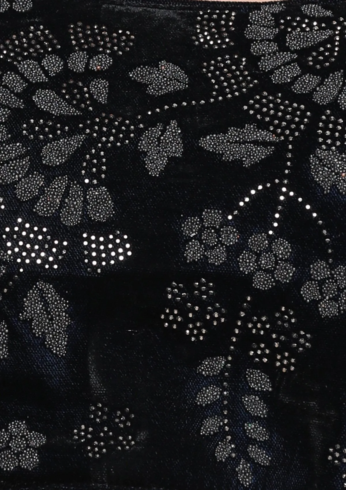 Blue Zariwork Velvet Semi Stitched Lehenga