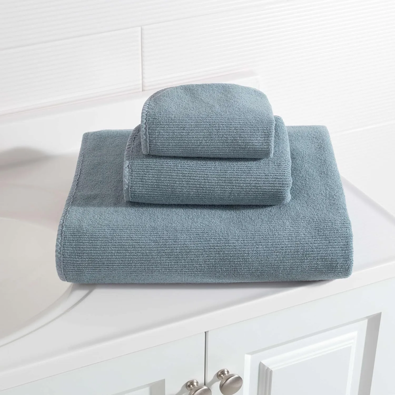 Blythe Pewter Blue Towel, Bath Sheet, Blue Solid Pattern