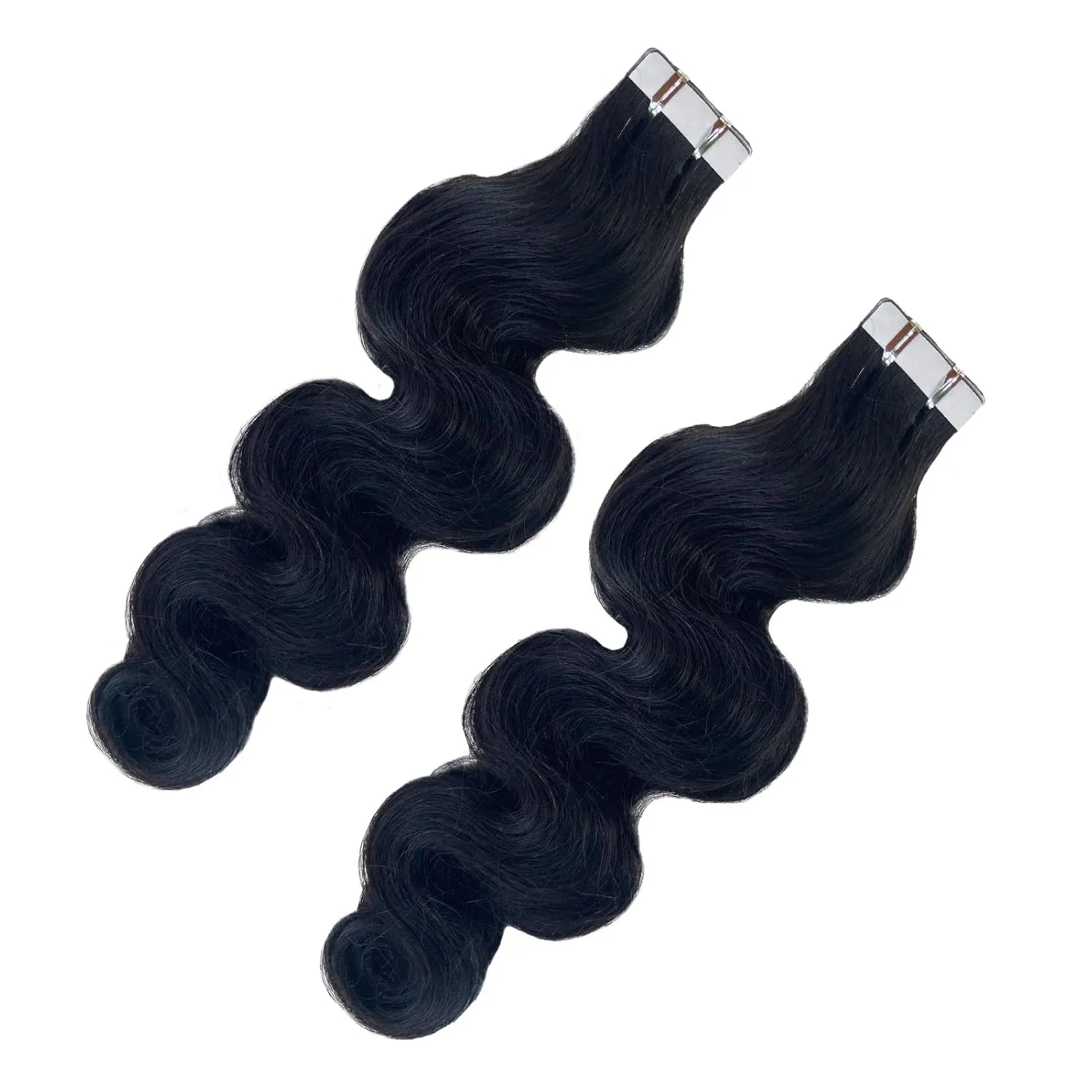 Body Wave Tape in Hair Extensions Human Hair for Black Women 14 Inch 20 Pieces Double Sided Real Human Hair 50G Curly Extensions