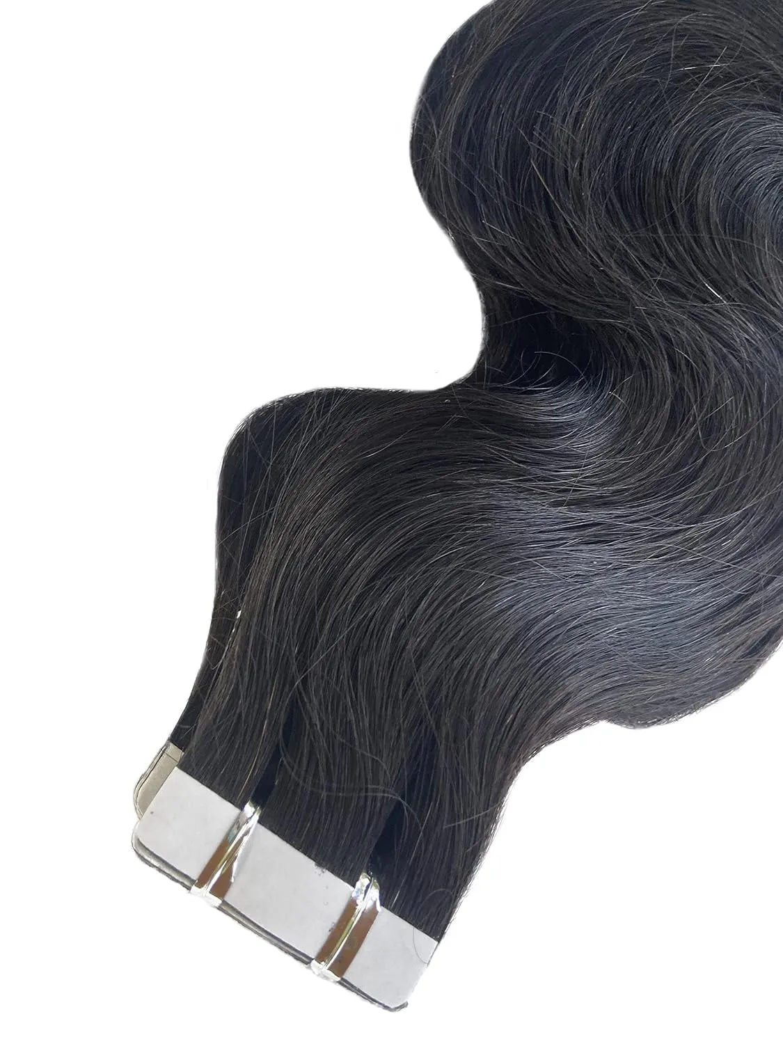 Body Wave Tape in Hair Extensions Human Hair for Black Women 14 Inch 20 Pieces Double Sided Real Human Hair 50G Curly Extensions