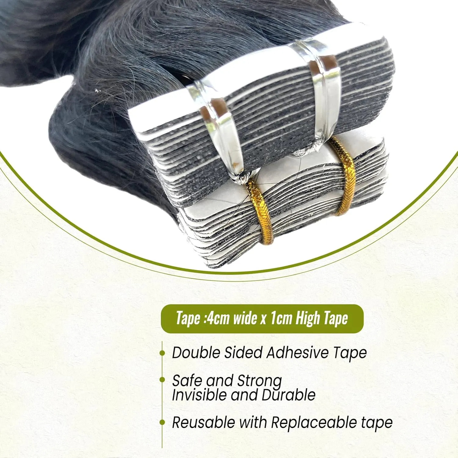 Body Wave Tape in Hair Extensions Human Hair for Black Women 14 Inch 20 Pieces Double Sided Real Human Hair 50G Curly Extensions
