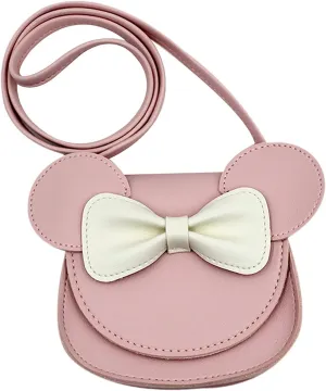 Bolley Joss Crossbody Purse Bowknot Shoulder Bag Handbag Little Girl's Cute Purse with Cartoon Mouse Ears