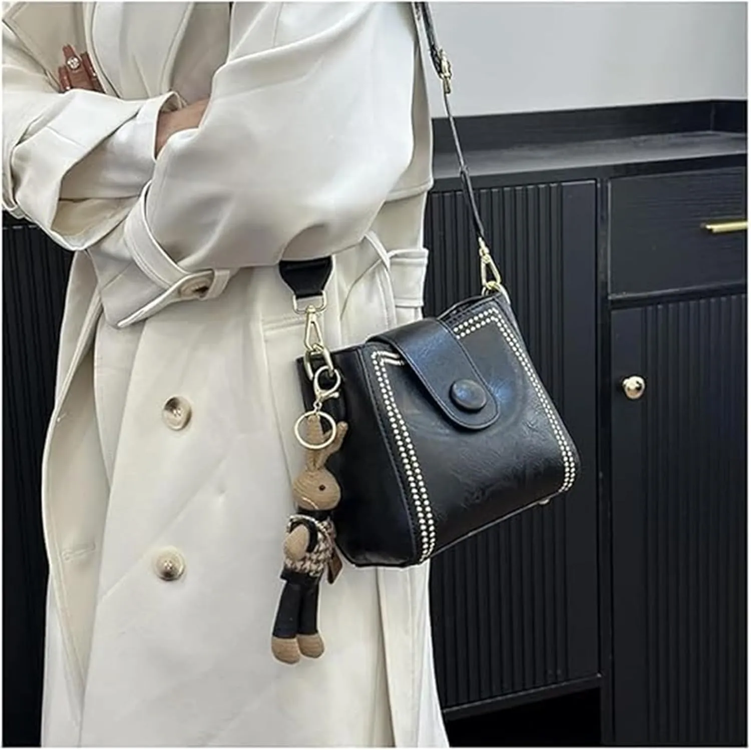 Bootara Bucket Bag, Vintage Fashion Bag, Crossbody Bags Adjustable Wider Shoulder Strap, Spacious Travel Tote